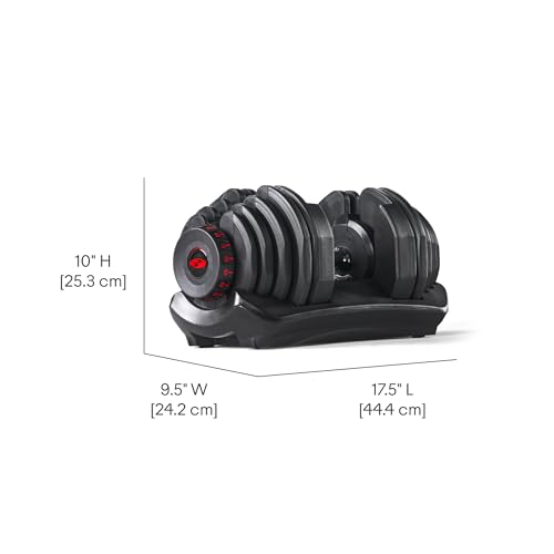 Bowflex SelectTech 1090i, Mancuerna Ajustable (Unidad), Adultos Unisex, Rojo, Negro, Gris, Talla Única