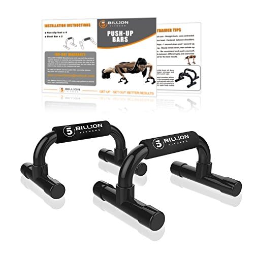 5BILLION Soporte para Flexiones Push Up Bars Stand - Gimnasio en casa Ejercicio Rutina de ejercicio Formación - Bueno para Tu Entrenamiento Muscular - Mango de espuma (Negro)