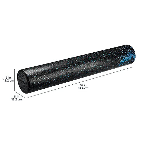 Amazon Basics Rodillo de espuma de alta densidad, Azul jaspeado - 90cm