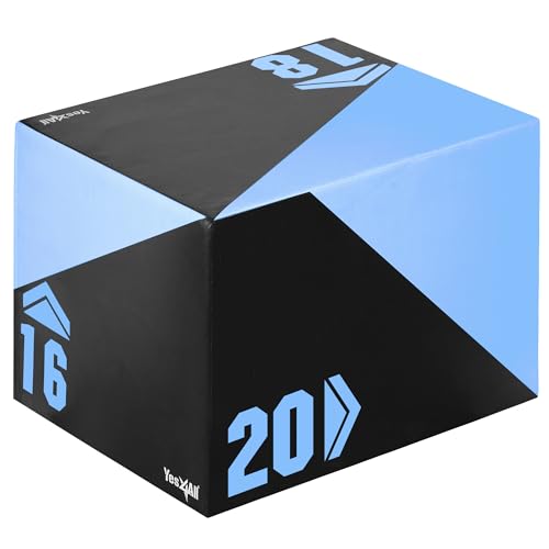 Yes4All 9PRY Caja pliométrica blanda unisex, 50,8 cm x 45,7 cm x 40,6 cm - 12 KG, caja pliométrica para entrenamiento de saltos, azul claro
