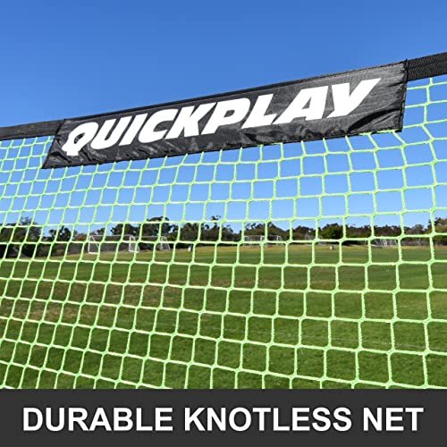 QUICKPLAY TEKKERS TRAINER - Rebote de fútbol - Red de puntos de 6.5 x 4 pies y redes de pase de tierra de 6.5 x 1.5 pies, equipo de entrenamiento de fútbol portátil para niños y adultos