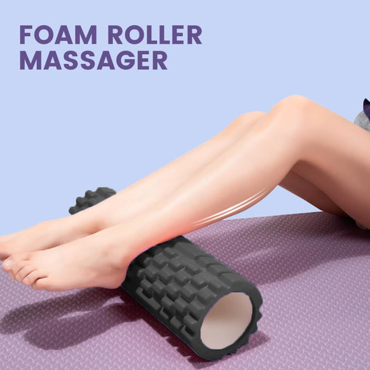 Rodillo Masajeador. Rodillo de Espuma para Terapia y Masaje Muscular. Rodillo de Pilates y Yoga. Fitness Foam Roller. Cilindro de gomaespuma para alivio de dolores y entrenamiento. 33x14cm