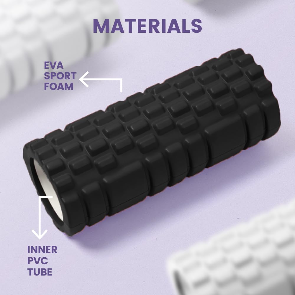 Rodillo Masajeador. Rodillo de Espuma para Terapia y Masaje Muscular. Rodillo de Pilates y Yoga. Fitness Foam Roller. Cilindro de gomaespuma para alivio de dolores y entrenamiento. 33x14cm