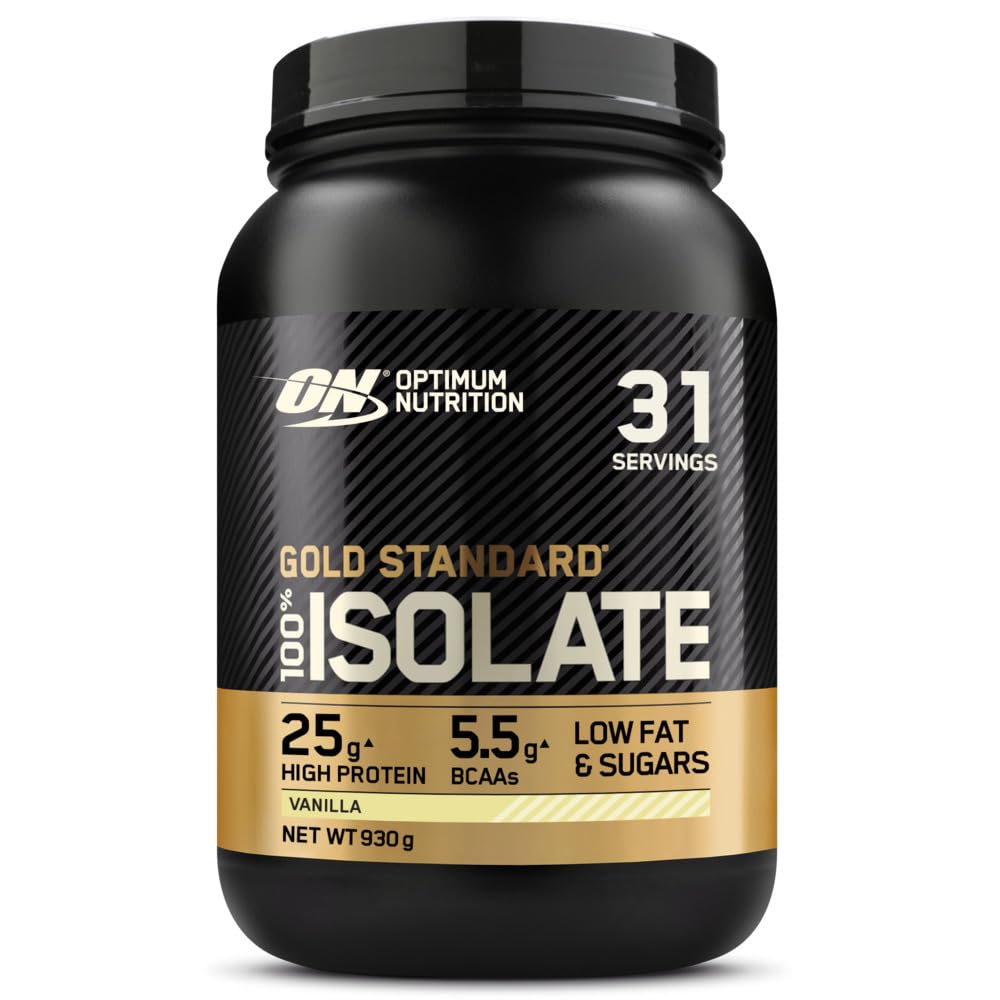 Optimum Nutrition Gold Standard 100% Proteína de Suero Aislada en Polvo, Sabor Vainilla, 930g, 31 Servicios