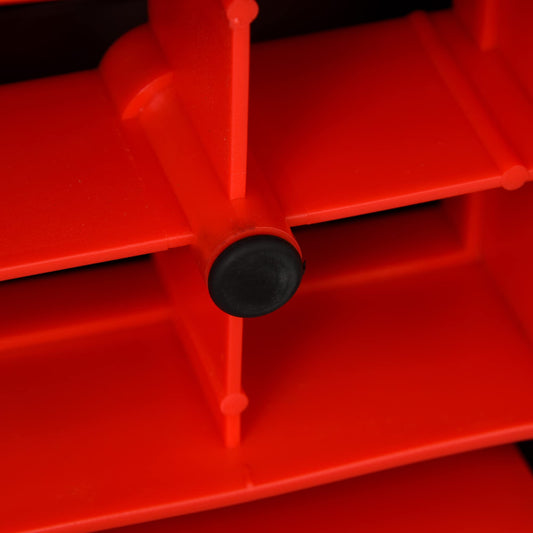 HOMCOM Step para Fitness Stepper Aeróbic Step de Aeróbic Antideslizante con Altura Regulable 2 Niveles de 10/15 cm Carga 150 kg para Ejercicio en Casa Gimnasio 68x29x15 cm Negro y Rojo