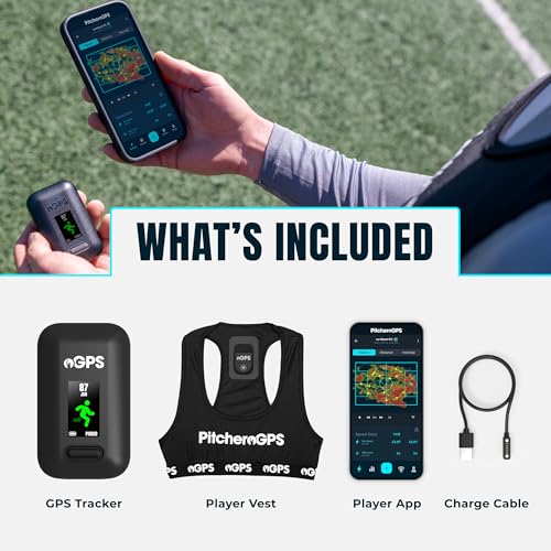 Pitchero Paquete de rastreador de jugador de fútbol GPS, mediano, chaleco deportivo GPS con suscripción de 12 meses, equipo de entrenamiento de fútbol para seguimiento de rendimiento y fitness