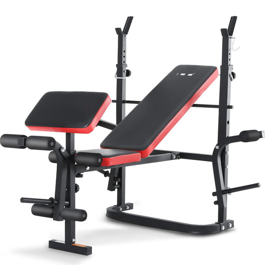 ISE Banco de Musculación Multifuncional Inclinable para Entrenamiento Completo, Banca de Peso Ajustable Plegable Fitness Doméstico para Casa, Máx 120KG