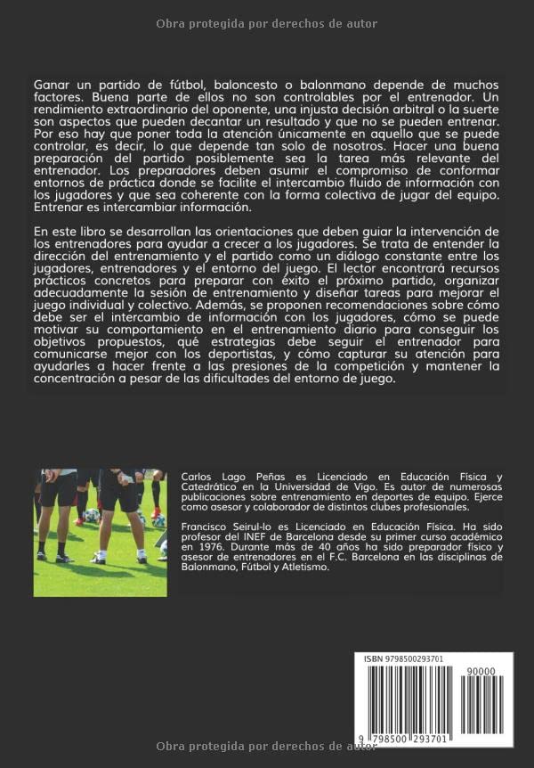 LA DIRECCIÓN DEL ENTRENAMIENTO Y DEL PARTIDO EN EL FÚTBOL Y LOS DEPORTES DE EQUIPO
