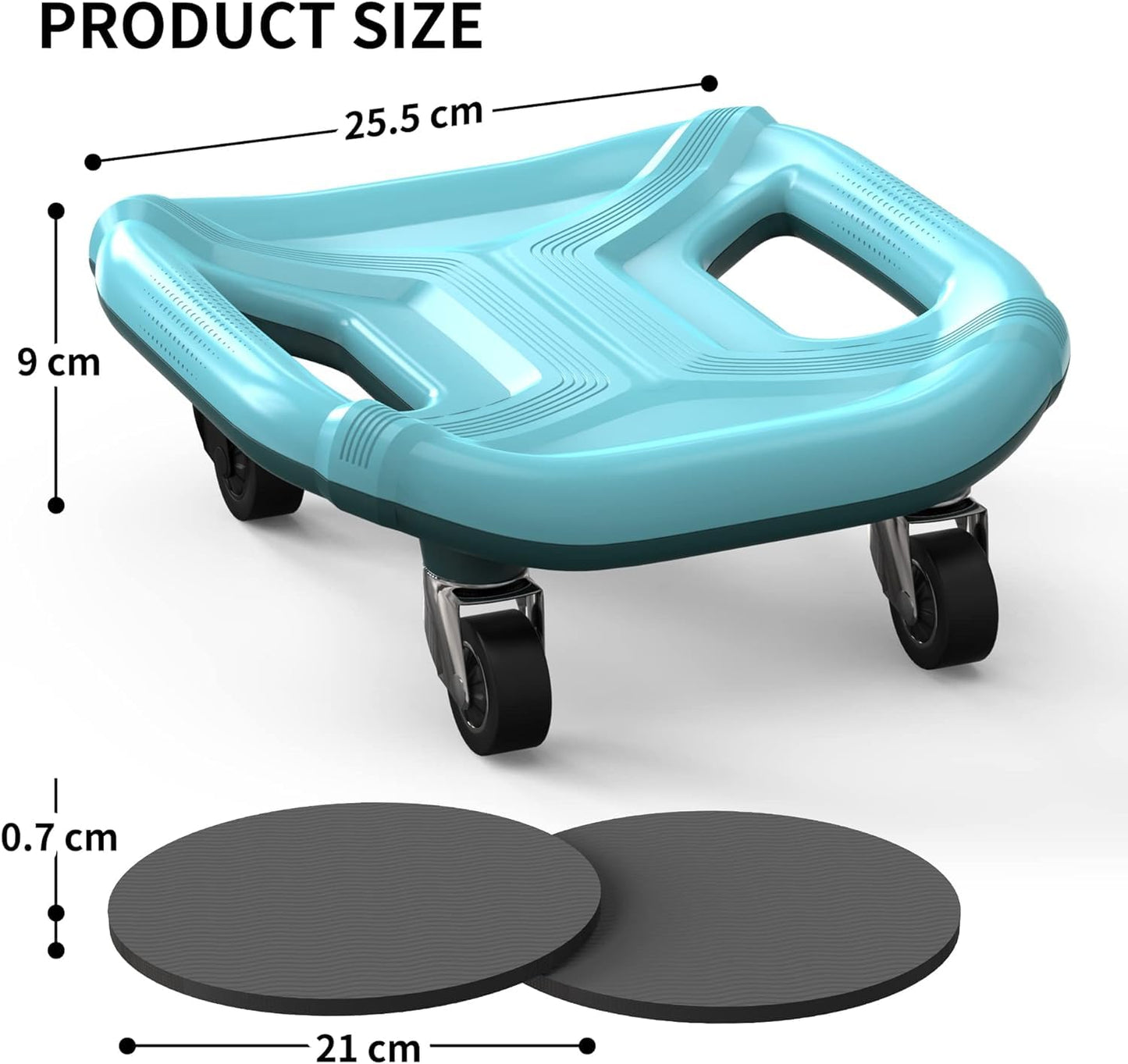 PROIRON Rueda Abdominal, 4 Ruedas Ejercitador Abdominal Placa Deslizante Multifunción, con Alfombrilla para Rodillas, para Ejercicio Abdominales en Casa y Gimnasio, Azul