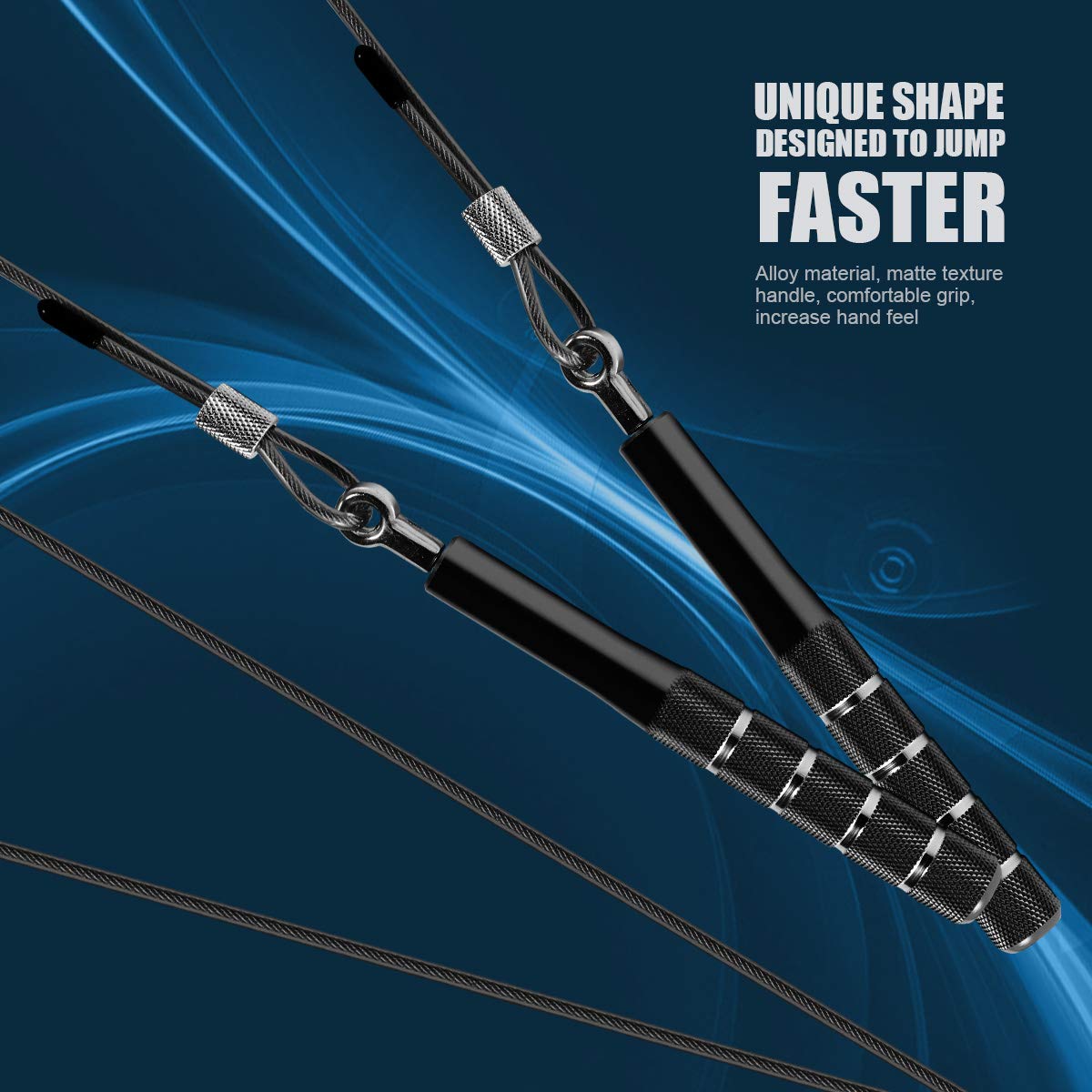 Cuerda de saltar,Wastou Speed Skipping Rope con mango antideslizante para el entrenamiento físico,cuerda de saltar ajustable para adultos con rodamientos de bolas,para hombres, mujeres, niños y niñas