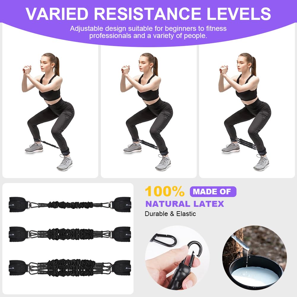 flintronic Bandas de Resistencia de Tobillo, Banda de Resistencia de Tobillo, Tobillera para Polea para Piernas para Tonificar Músculos, Entrenar Piernas y Glúteos para Hombres y Mujeres