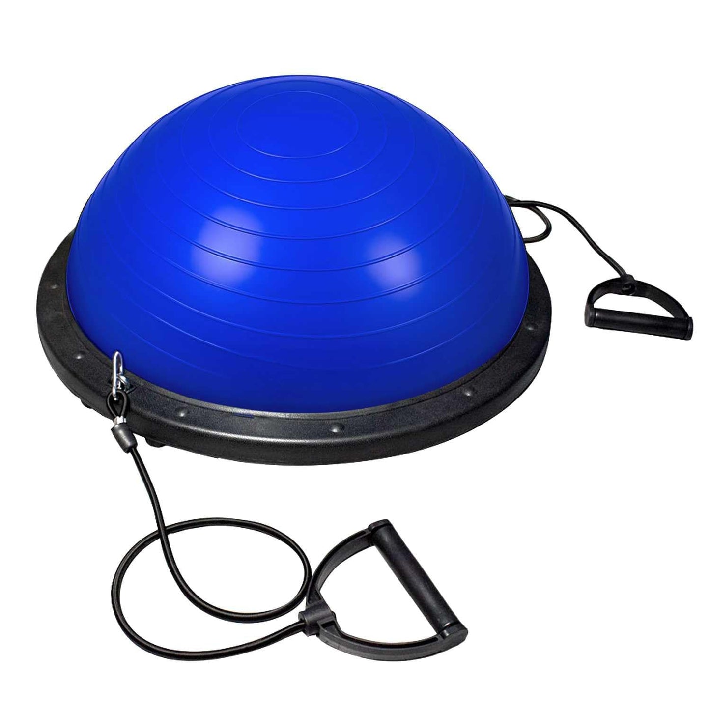 OcioDual Entrenador de Equilibrio, Media Bola Equilibrio Fitness Bos Balance Trainer Ball, Pliometria, Propiocepcion, Pelota Antideslizante con Inflador y Bandas de Resistencia, Azul
