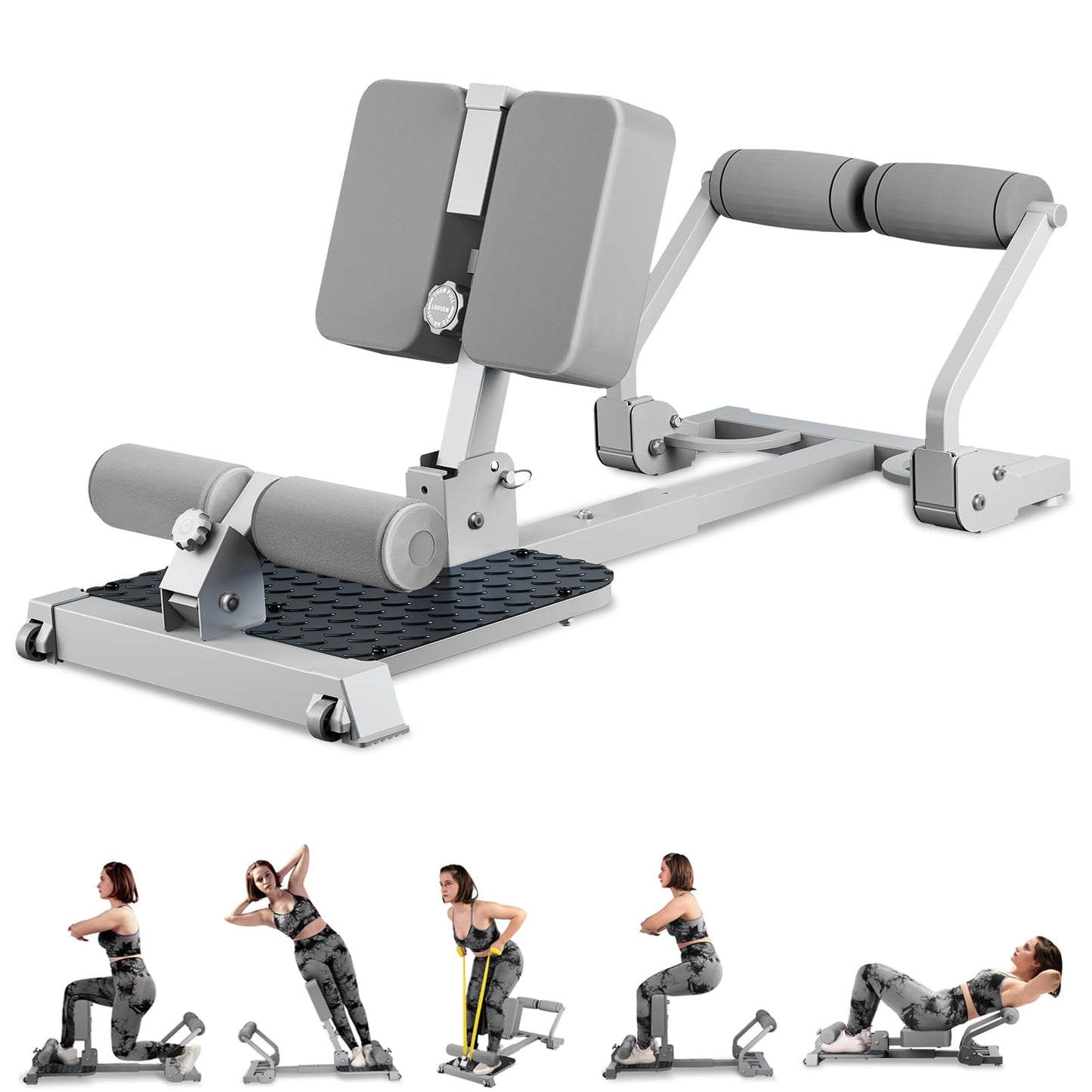 TODO Maquina Sissy Squat Multifunción, 3 in 1 máquina de Sentadillas, de Abdominales, de Ejercicio de piernas, Gimnasio en casa Carga máxima 120 kg