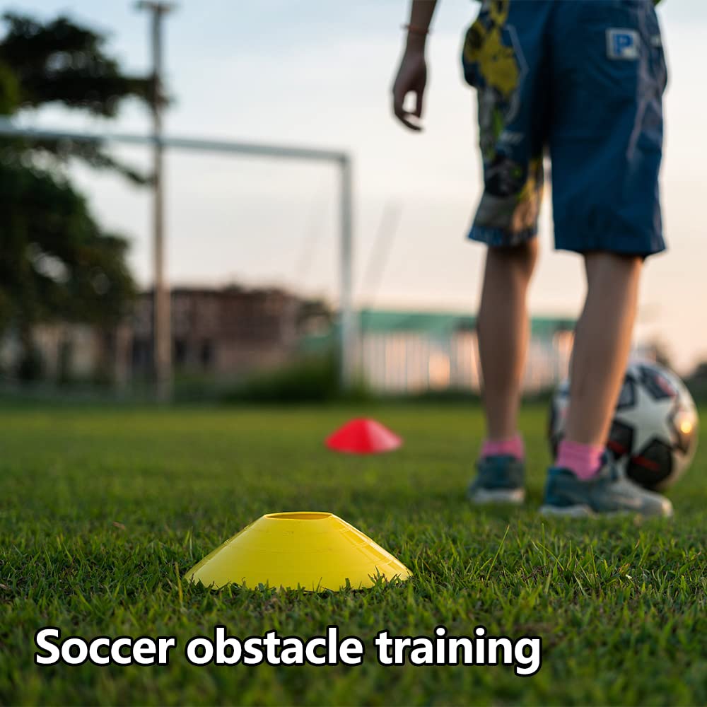 Gvolatee Accesorios de Entrenamiento de fútbol Escalera de coordinación Escalera de Entrenamiento, escaleras de coordinación con 12 Conos 4 Postes Juego de Entrenamiento de fútbol