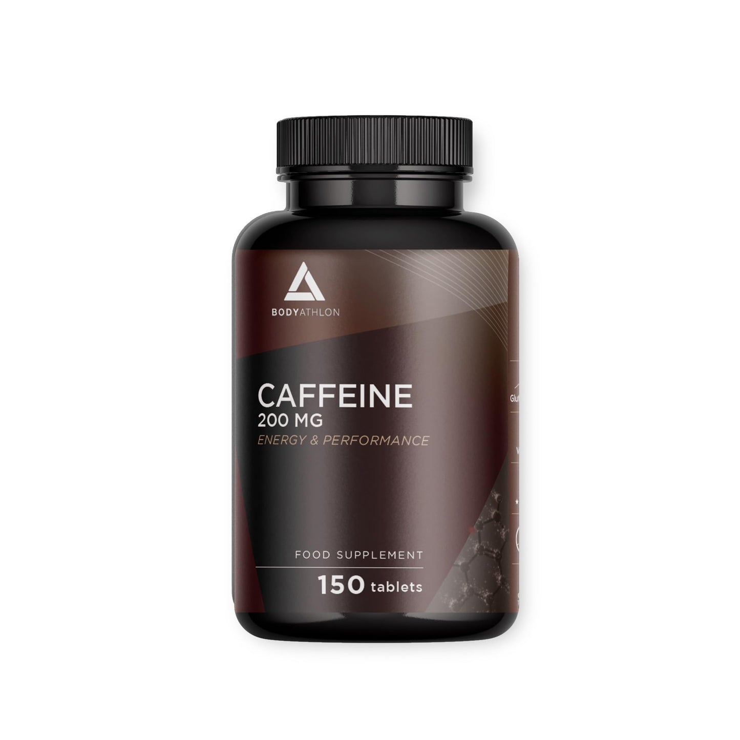 Bodyathlon- Cafeína pura 200mg -150 días- Cafeïna anhidra- Energía y Concentración- Aumenta tu resistencia- Alta dosis- 150 comprimidos- Mejora tu rendimiento Deportivo