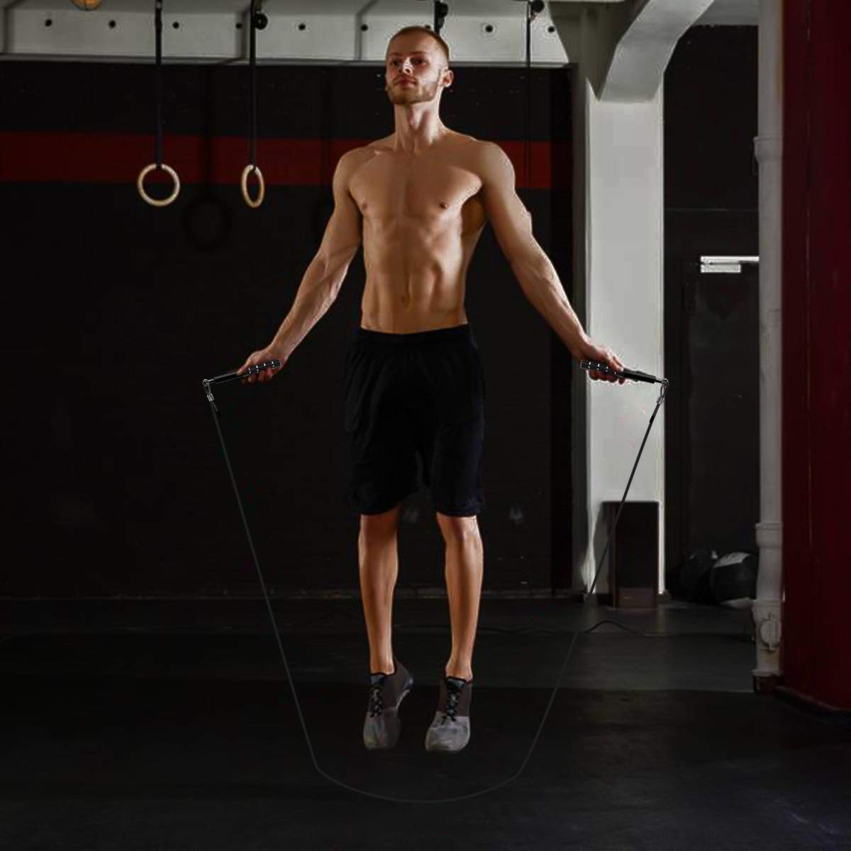 Cuerda de saltar,Wastou Speed Skipping Rope con mango antideslizante para el entrenamiento físico,cuerda de saltar ajustable para adultos con rodamientos de bolas,para hombres, mujeres, niños y niñas