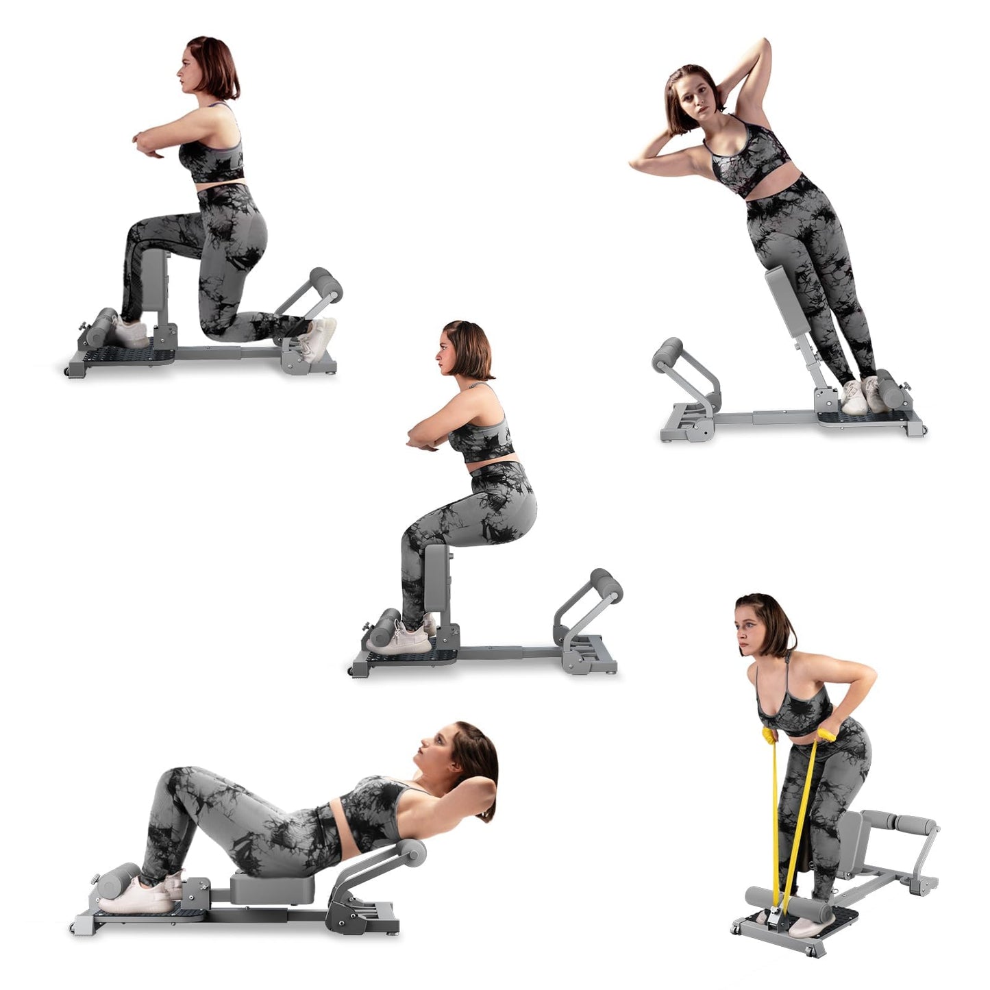 TODO Maquina Sissy Squat Multifunción, 3 in 1 máquina de Sentadillas, de Abdominales, de Ejercicio de piernas, Gimnasio en casa Carga máxima 120 kg