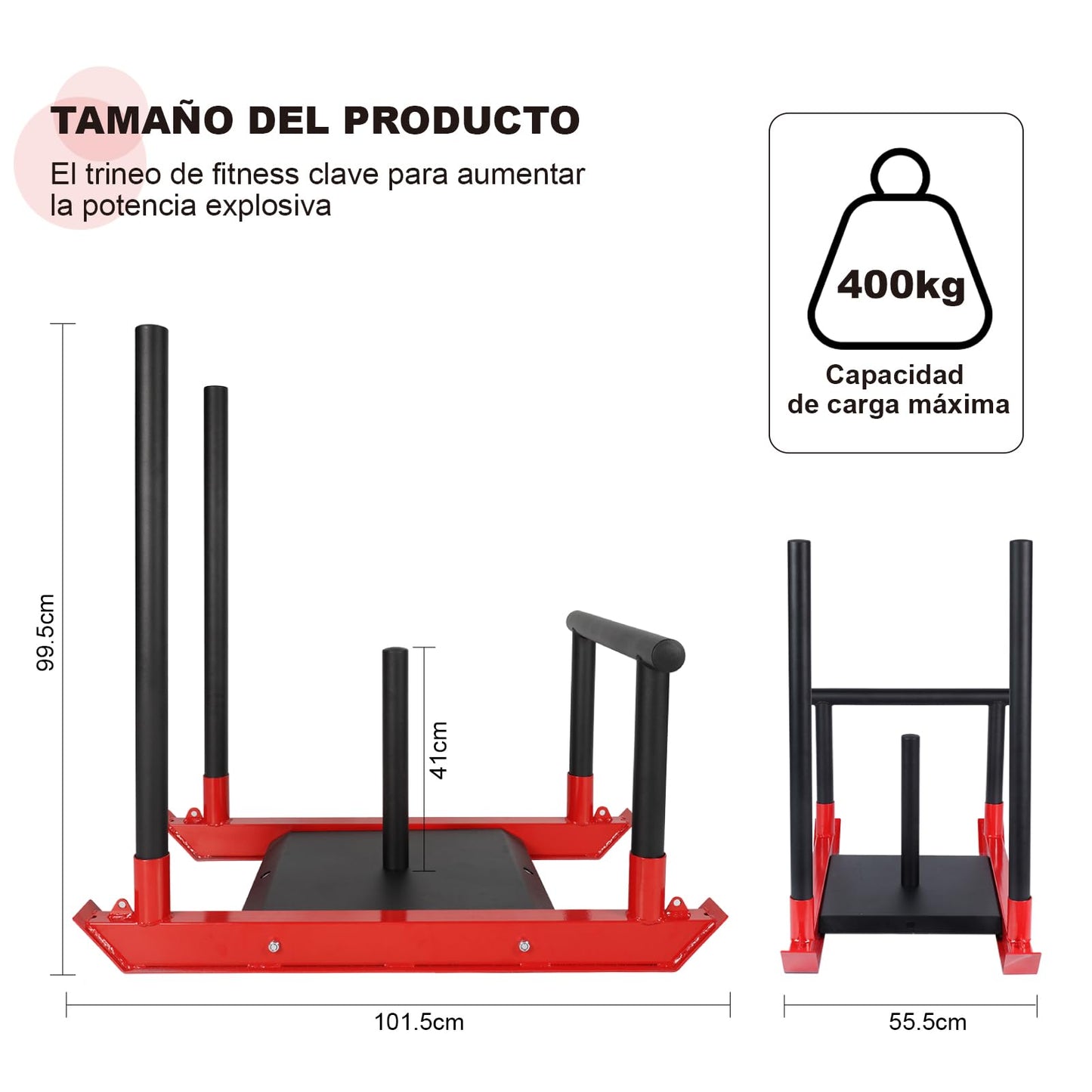 EIGFOH Trineo de Peso para Entrenamiento de Pesas,Entrenamiento de fuerza y fitness Trineo de refuerzo de velocidad, Trineo Fuerza,Trineo Para