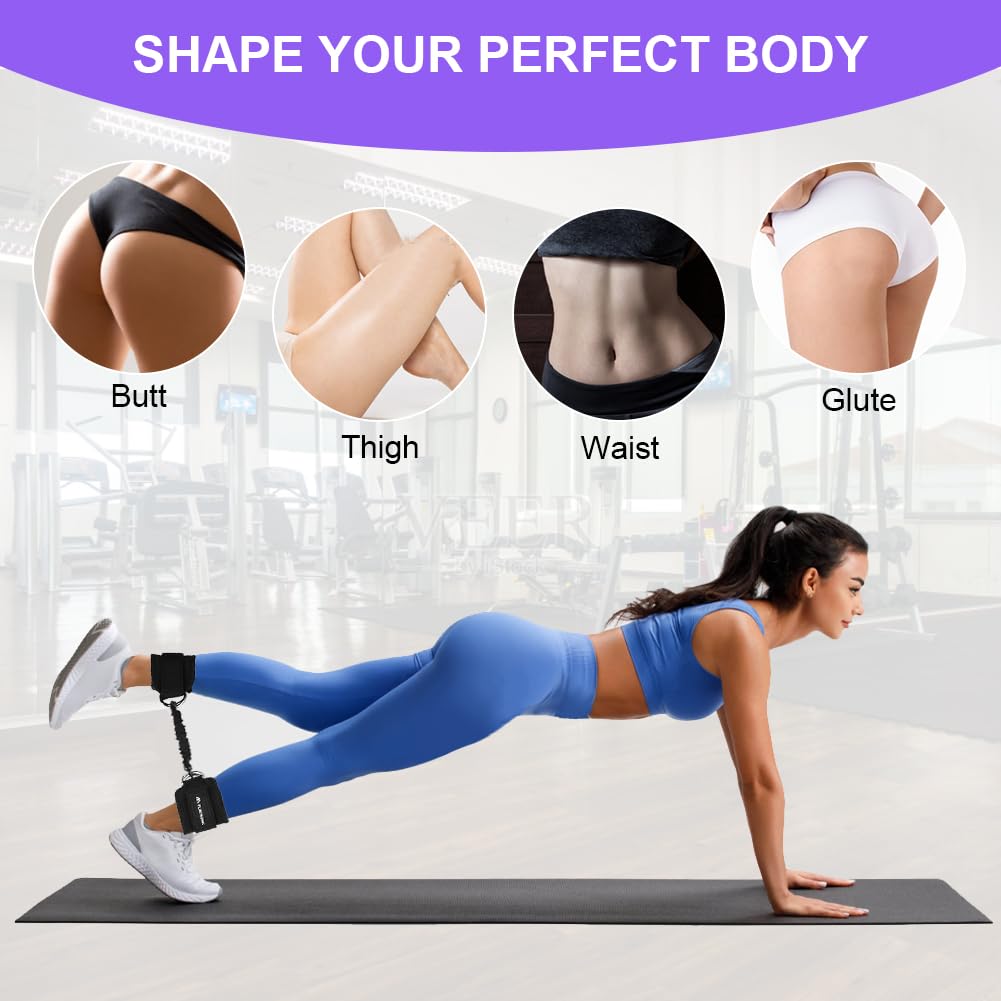 flintronic Bandas de Resistencia de Tobillo, Banda de Resistencia de Tobillo, Tobillera para Polea para Piernas para Tonificar Músculos, Entrenar Piernas y Glúteos para Hombres y Mujeres