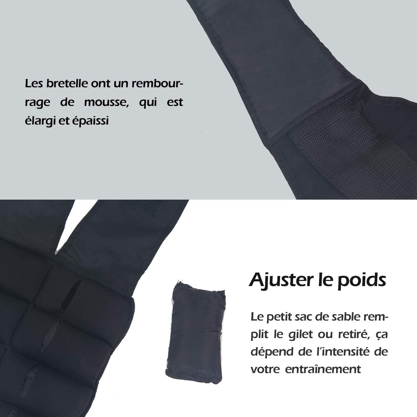 ISE Chaleco Lastrado Crossfit, Tejidos de Oxford, Chaleco Running, Chaleco Lastre con Pesas Ajustable, Weighted Vest con pesas 25kg, Chaleco Peso Entrenamiento negro, Chaleco Con Peso Para Entrenar