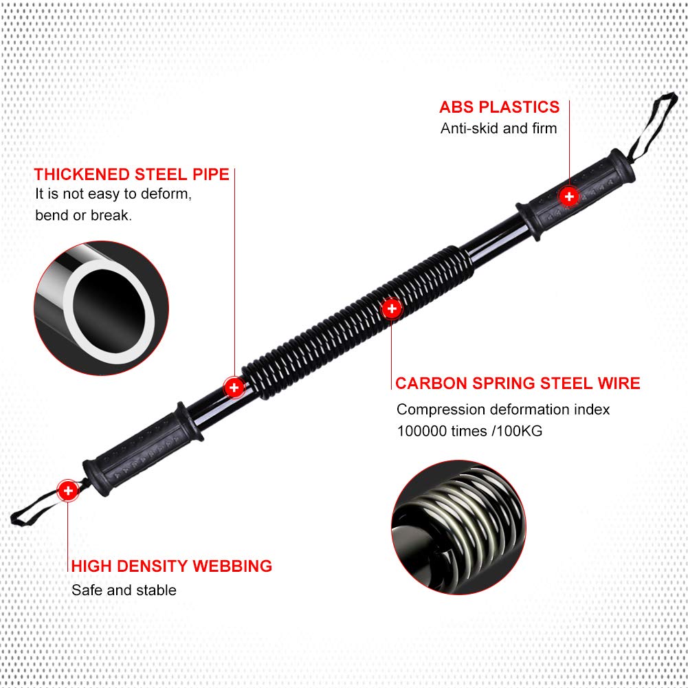 DOBEN Profesional Máquinas de Brazo, Barra Flexible Pectorales de Fitness, Barra Musculación, Sports Power Twister 20kg, 30kg, 40kg, 50kg, 60kg, Arm Trainer