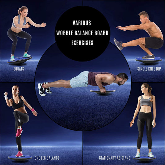 Yes4All Premium Wobble Balance Board/Core Balance Board -Tablero de Equilibrio Redondo de 16.34 Pulgadas para Escritorio de pie, Entrenamiento básico, Entrenamiento de Gimnasio en casa (Azul Cobalto)