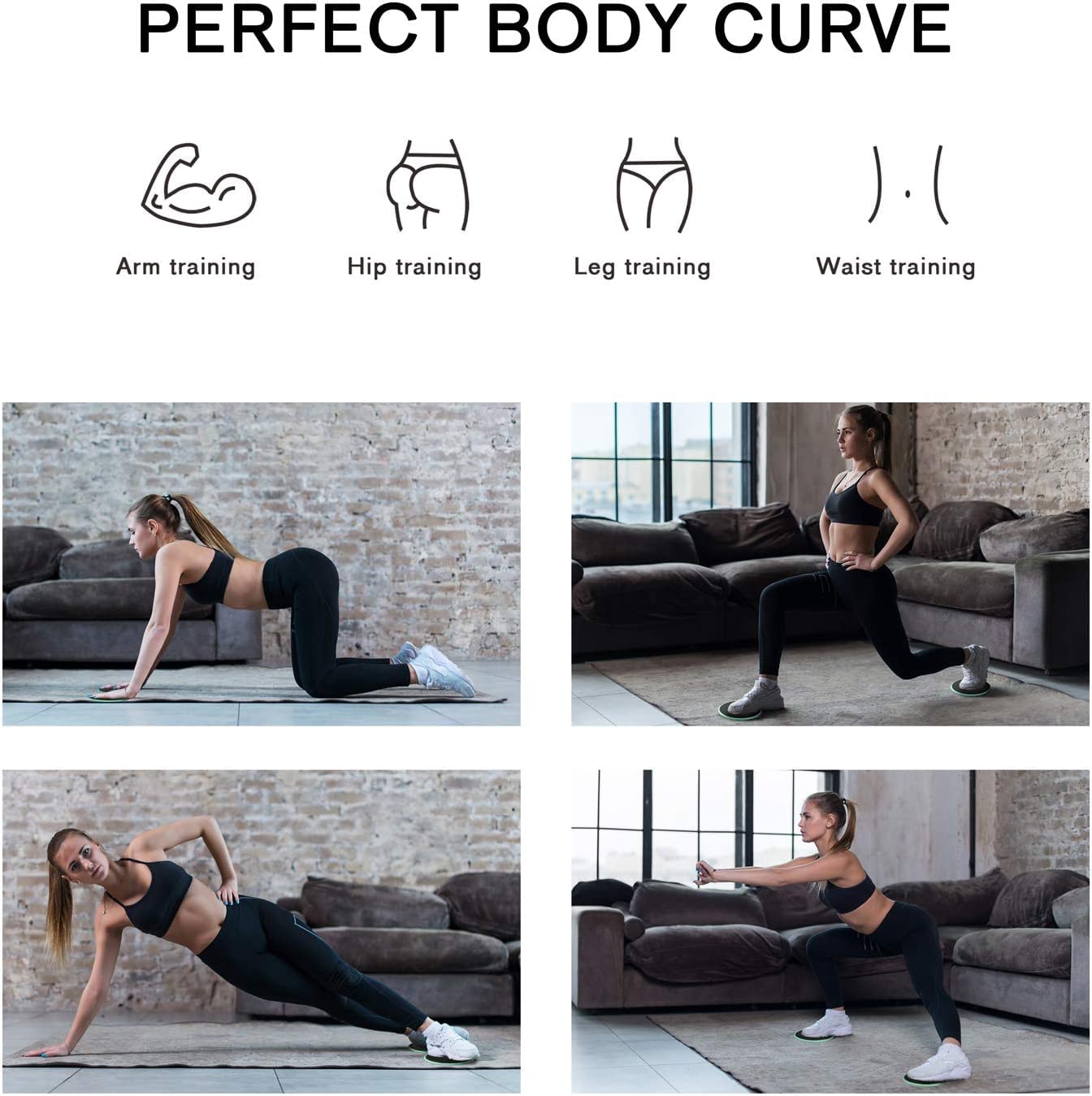 Tuokay, 2 Piezas Sliders de Ejercicio Discos Deslizantes para Fitness Abdominales, Discos Doble Cara Deslizantes para Hogar, Yoga, Fitness, Pilates, Ejercicios de Cuerpo, Moquetas y Solería