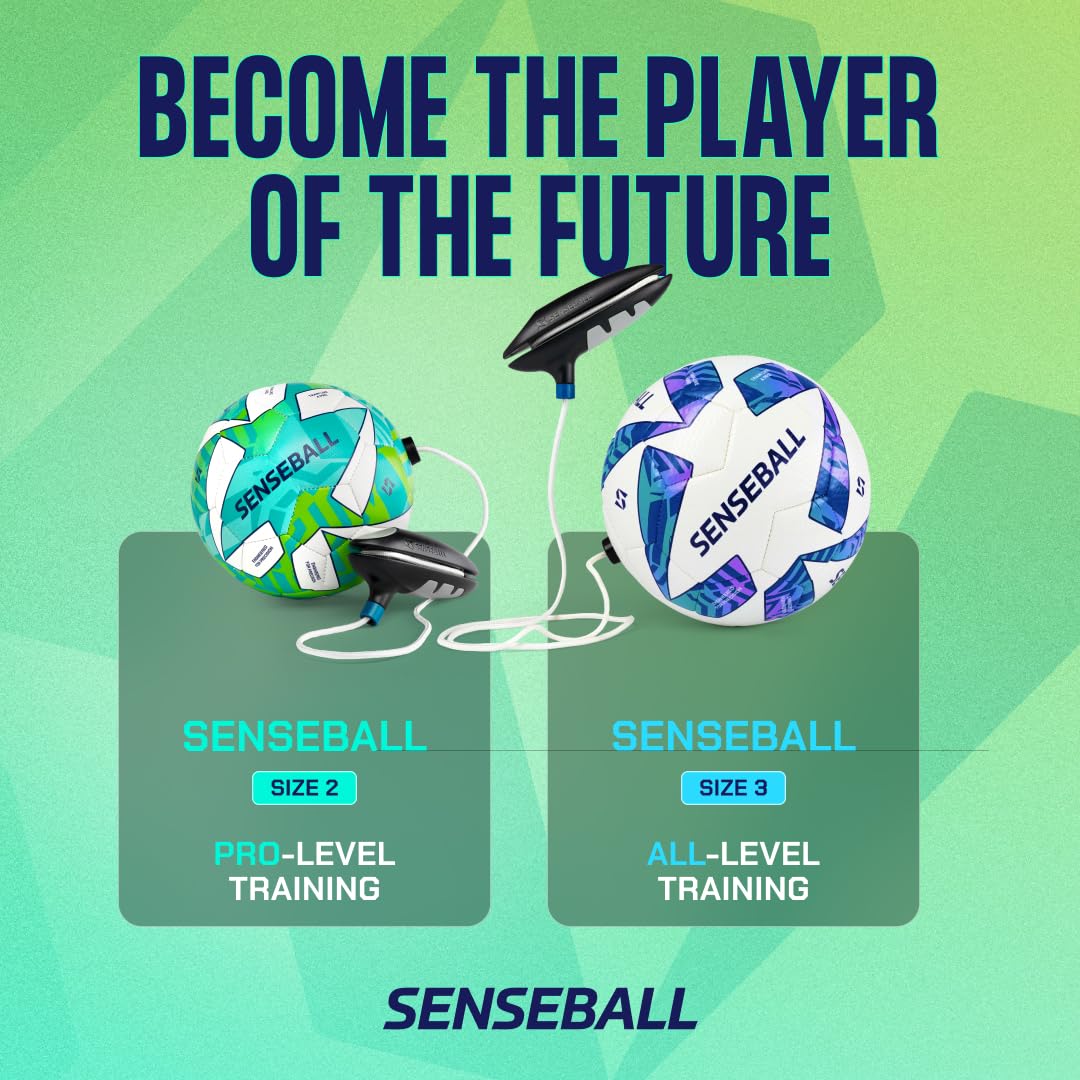 SenseBall Balón de Fútbol App Nivel Pro Talla 2 | Entrenamiento Diario para Jugadores Avanzados | Mejora Habilidad y Control con Programa de Entrenador Profesional y 50+ Vídeos de Ejercicios