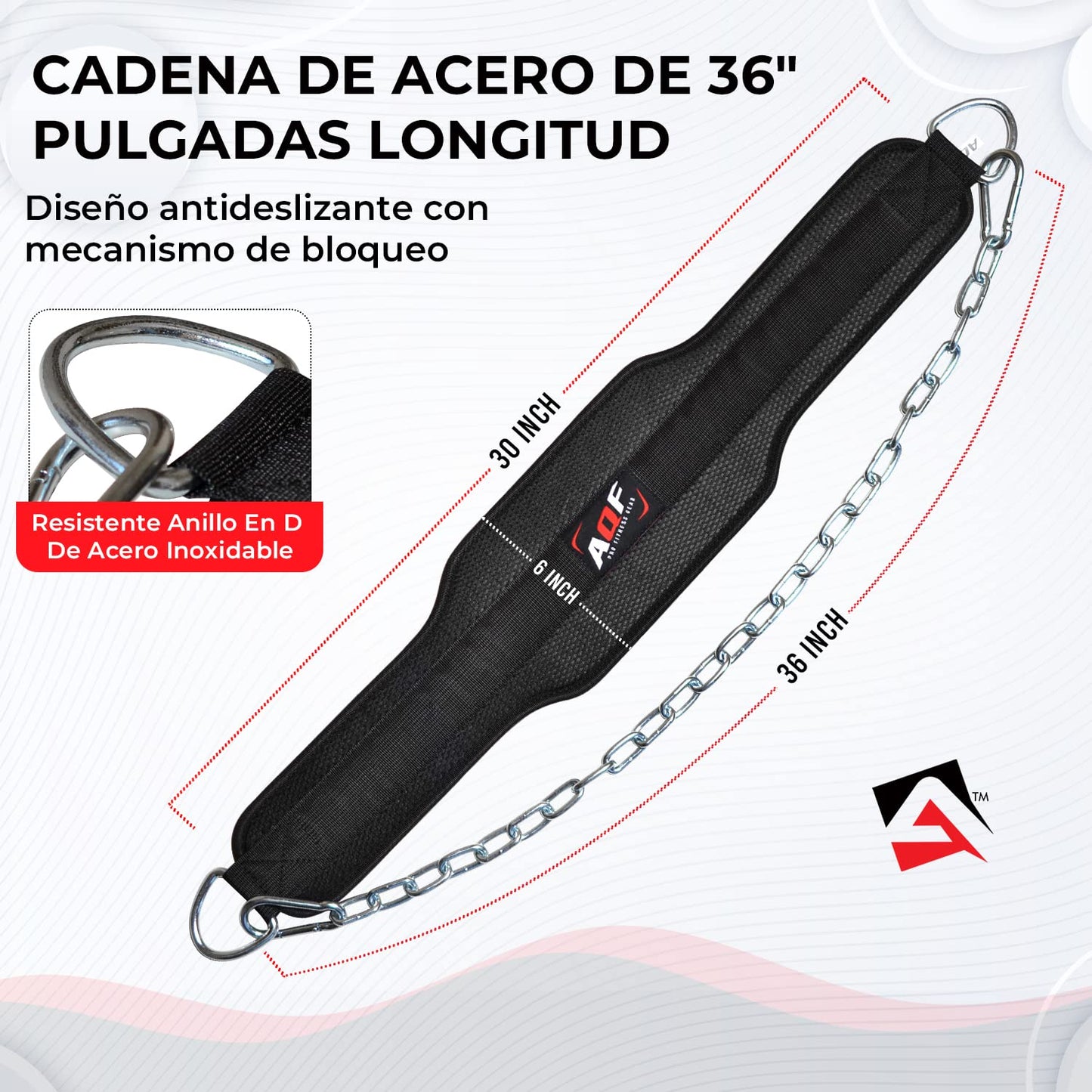 AQF Cinturon Lastre Gym, Neopreno Dominadas Cinturon Con Cadena, Faja Lumbar Mujer Hombre Para Barra Dominadas, Musculación Levantamiento De Pesas Fitness En Casa Cinturon Gimnasio (Negro)