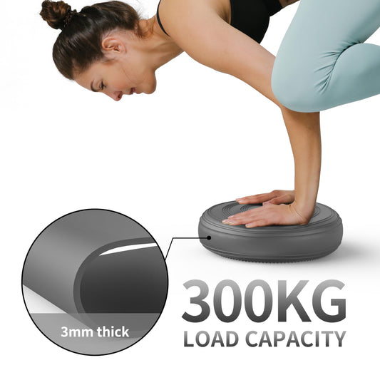 PROIRON Cojín de Equilibrio y Yoga Antideslizante de 33cm con Bombín de Aire, Propioceptivo e Hinchable, Soporte Lumbar, Core Balance Disc Trainer para Fitness, Pilates (Negro)
