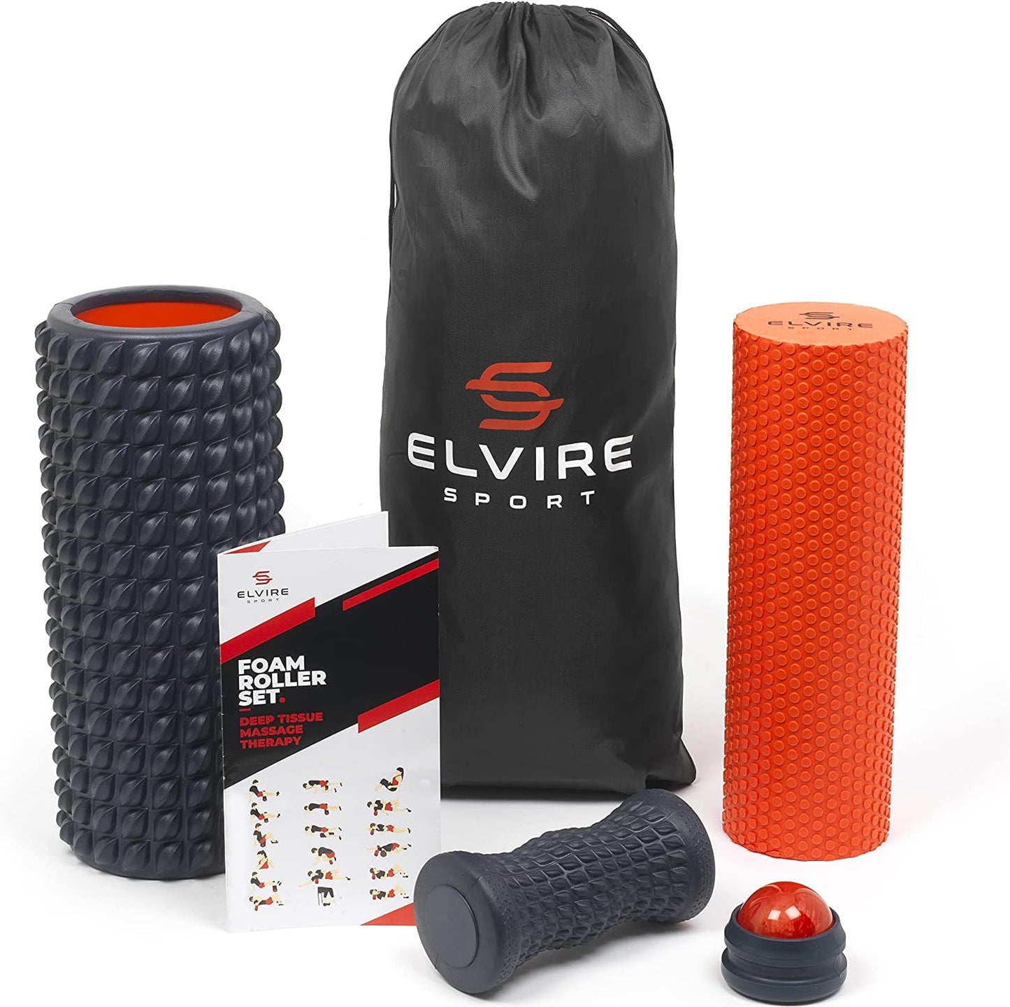ELVIRE SPORT Rodillo de Masaje Muscular | Espuma Suave, Bola de Masaje para Pies | Alivia el Dolor de Espalda, Piernas y Fascitis Plantar | Yoga, Pilates
