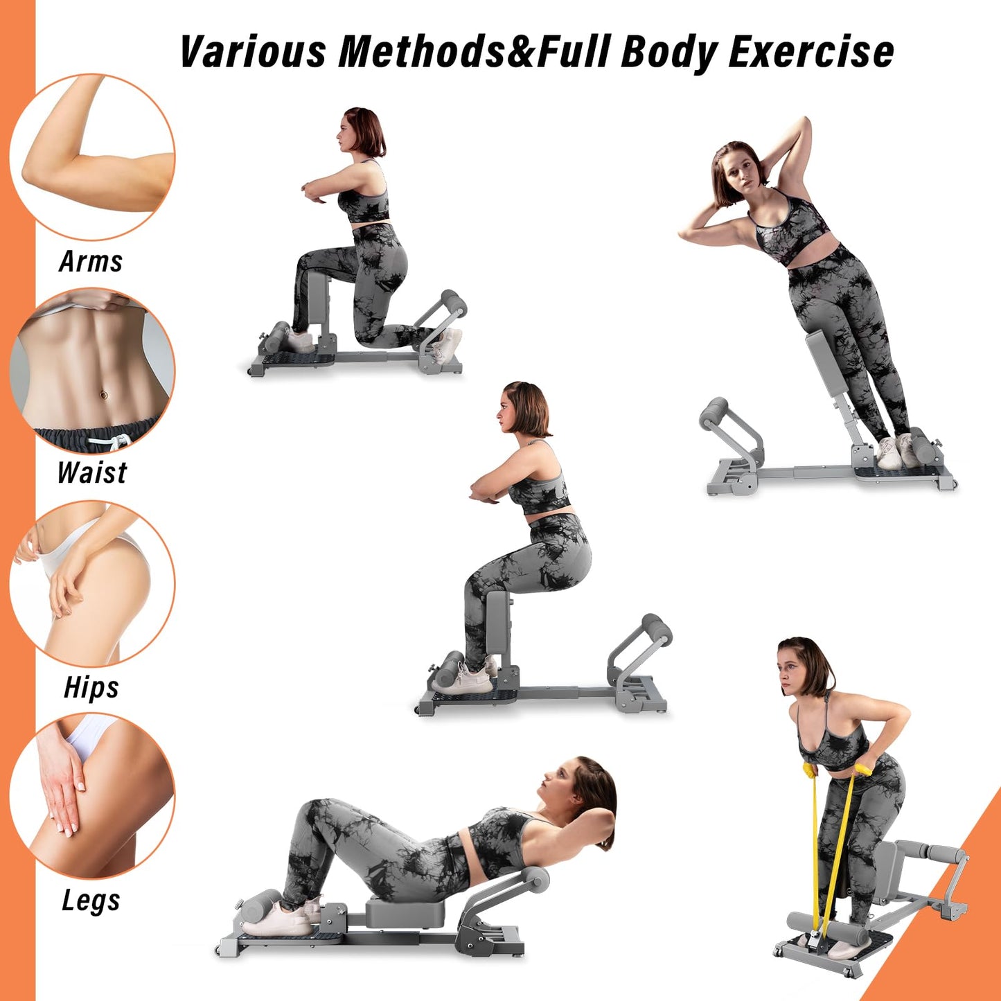 TODO Maquina Sissy Squat Multifunción, 3 in 1 máquina de Sentadillas, de Abdominales, de Ejercicio de piernas, Gimnasio en casa Carga máxima 120 kg
