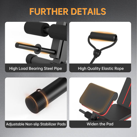 JOROTO Banco Musculación Ajustable, Banco de Musculación Plegable, 350KG de Carga, Banco de Musculación para Gimnasio en Casa, Entrenamiento de Cuerpo Entero, Silla Romana con Mancuernas