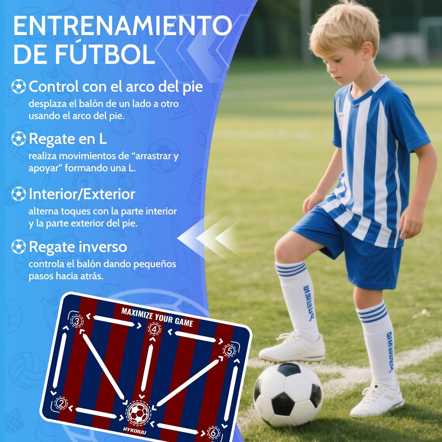 Alfombra Entrenamiento Futbol Con Kick Throw Trainer Didáctico 90x60cm Alfombra Futbol Entrenamiento Profesional – Tapete De Entrenamiento De Pasos, Manta De Campo De Esquinay Tapete De Fútbol