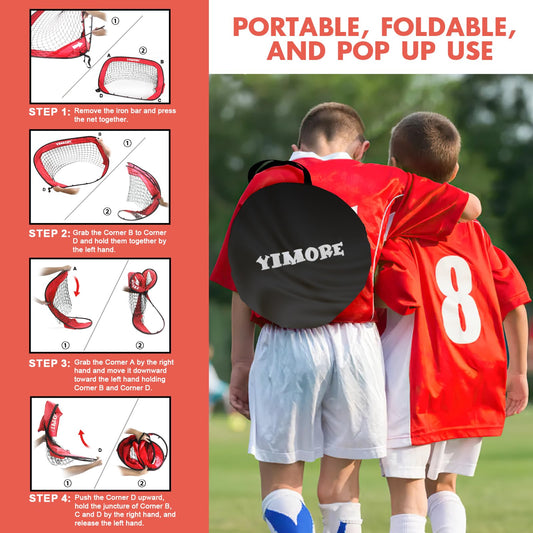 YIMORE Porteria Futbol Niños Plegable, 4 Modos Pop Up Porterias de Futbol para Niños 120 * 80 * 80cm, Porterias de Futbol para Jardin para Juegos Exterior Niños