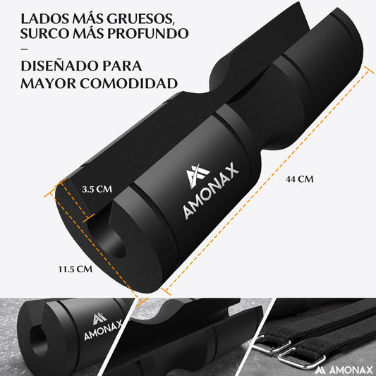 Amonax Almohadilla Barra Gimnasio Para Hip Thrust, Protector Barra Gimnasio Con Acolchado Grueso De Espuma, Almohadilla Sentadillas Y Entrenamiento De Fuerza