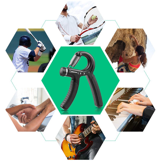 NIYIKOW Hand Grip, Antebrazo Ejercitar, Fortalecedor de Agarre de Manos, Resistencia Ajustable 10-60kg (22-132Lbs), Ejercitador de Manos Antideslizante, para Músicos Atletas-Negro