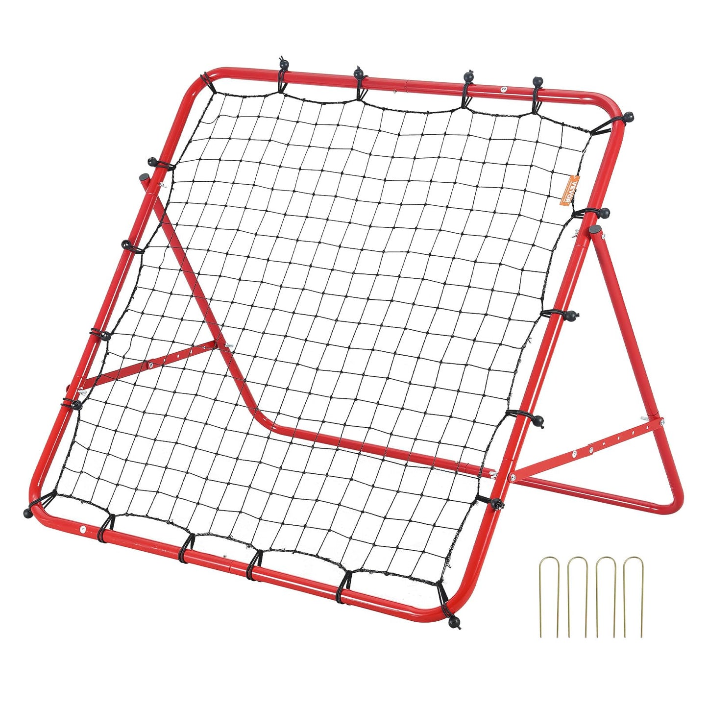 VEVOR Portería de Fútbol 1 x 1 m Red Reboteadora de Fútbol Portátil Ángulo Ajustable Tubo de Hierro Red de PE Instalación Fácil Equipo Deportivo para Niños, Adolescentes y Todas Las Edades