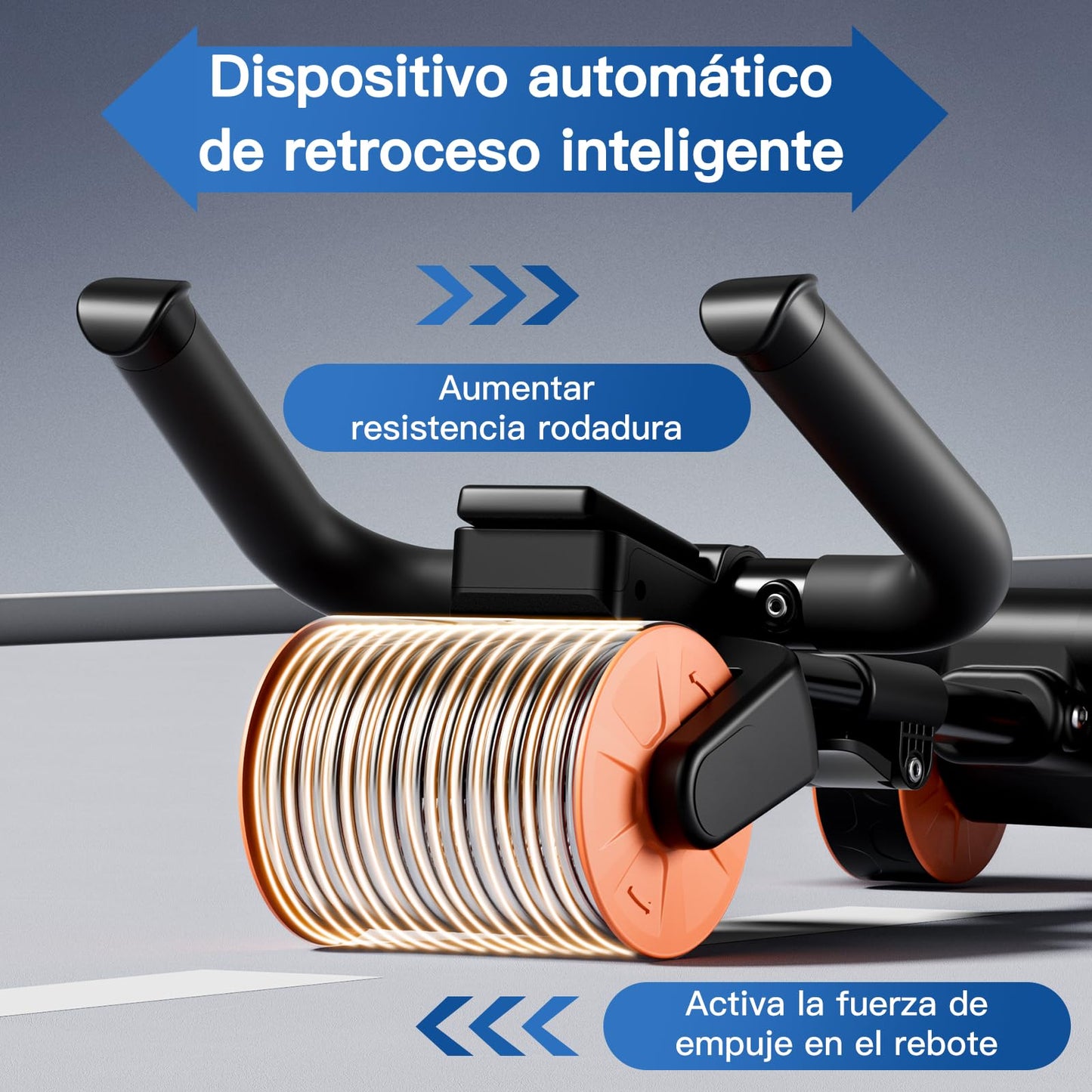 Bnlei Rueda Abdominale con Soporte de Codo y Rebote Automático【Tres Ruedas】Rodillo Abdominales Soporte Entrenamiento Absculpt, Maquina de Abdominales en Casa Gym Hombr y Mujer