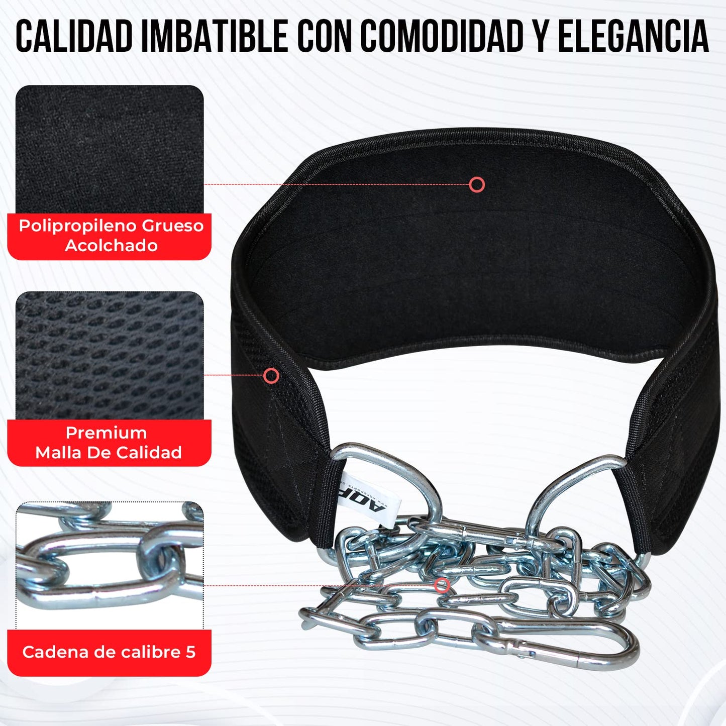 AQF Cinturon Lastre Gym, Neopreno Dominadas Cinturon Con Cadena, Faja Lumbar Mujer Hombre Para Barra Dominadas, Musculación Levantamiento De Pesas Fitness En Casa Cinturon Gimnasio (Negro)