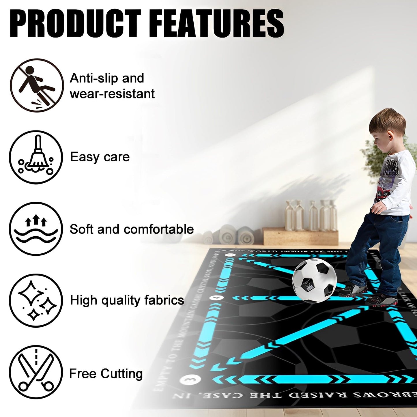 WTZWYFWJ Estera De Entrenamiento De Fútbol,60 X 90 Cm Tapete De Fútbol Verde,Tapete De Fútbol Antideslizante,Tapete De Fútbol Silencioso Para Regatear,Football Footstep Training Mat Para Niños
