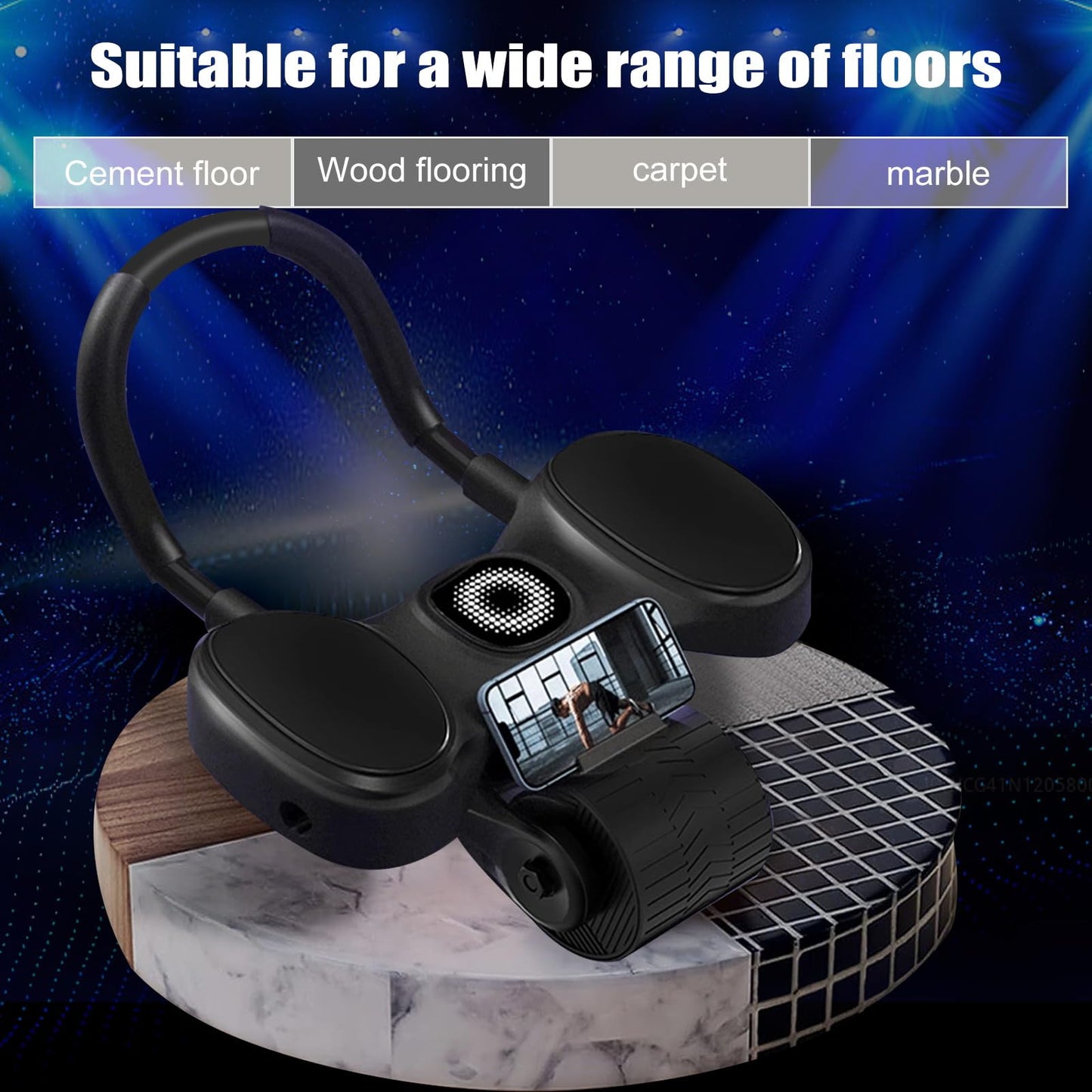 Rueda Abdominal de Rebote Automático, Rodillo de Rueda para Abdominales con Soporte de Codos, AB Roller Doble Rueda para Entrenador en Casa