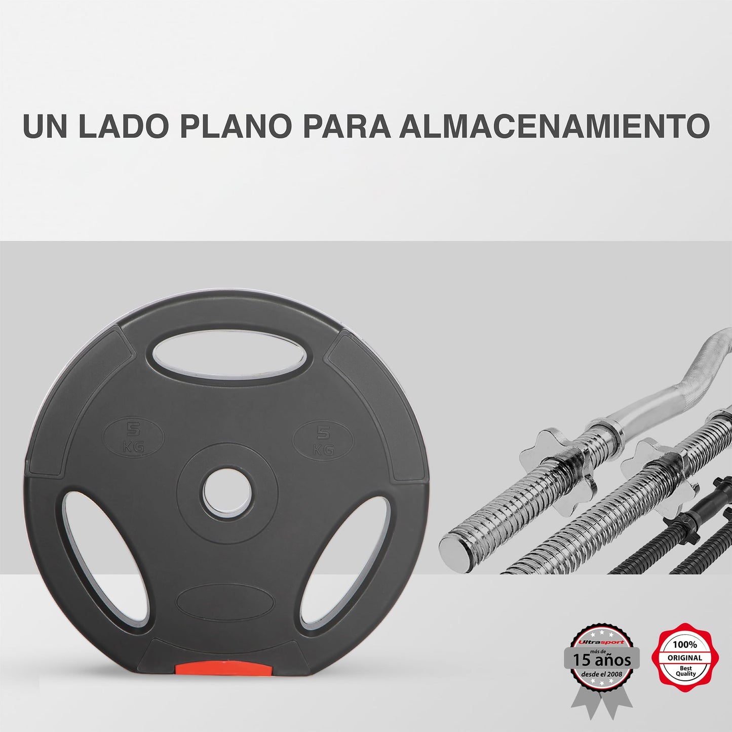 Ultrasport Placas de Peso, Unisex-Adulto, Negro, peso-15 Kg