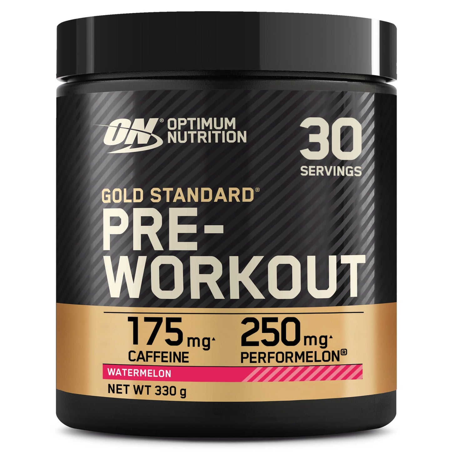 Optimum Nutrition Gold Standard Pre-Entreno en Polvo, Bebida Energética Sabor Sandía, 330g, 30 Servicios