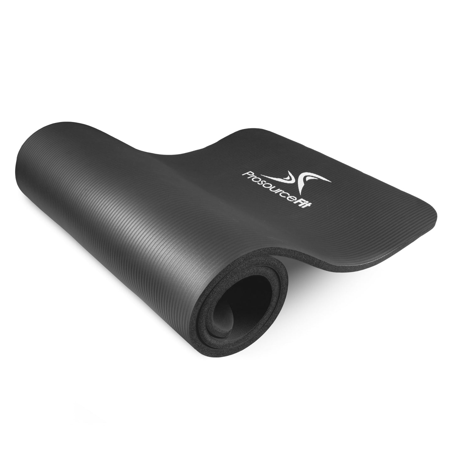 ProsourceFit ps-2004-mat-black-ffp Esterilla Extra Gruesa para Yoga y Pilates de 1,27 cm, Unisex Adulto, Black, 1/2"