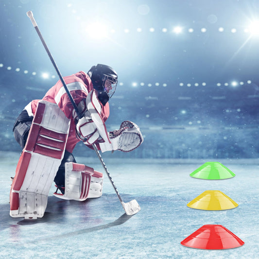 Fousenuk 20 Piezas Conos Entrenamiento, Conos Marcadores con Bolsillos de Malla, Conos Agilidad Redondos, Conos de Disco para Entrenamiento de Fútbol, Marcado de Canchas (5 Colores)