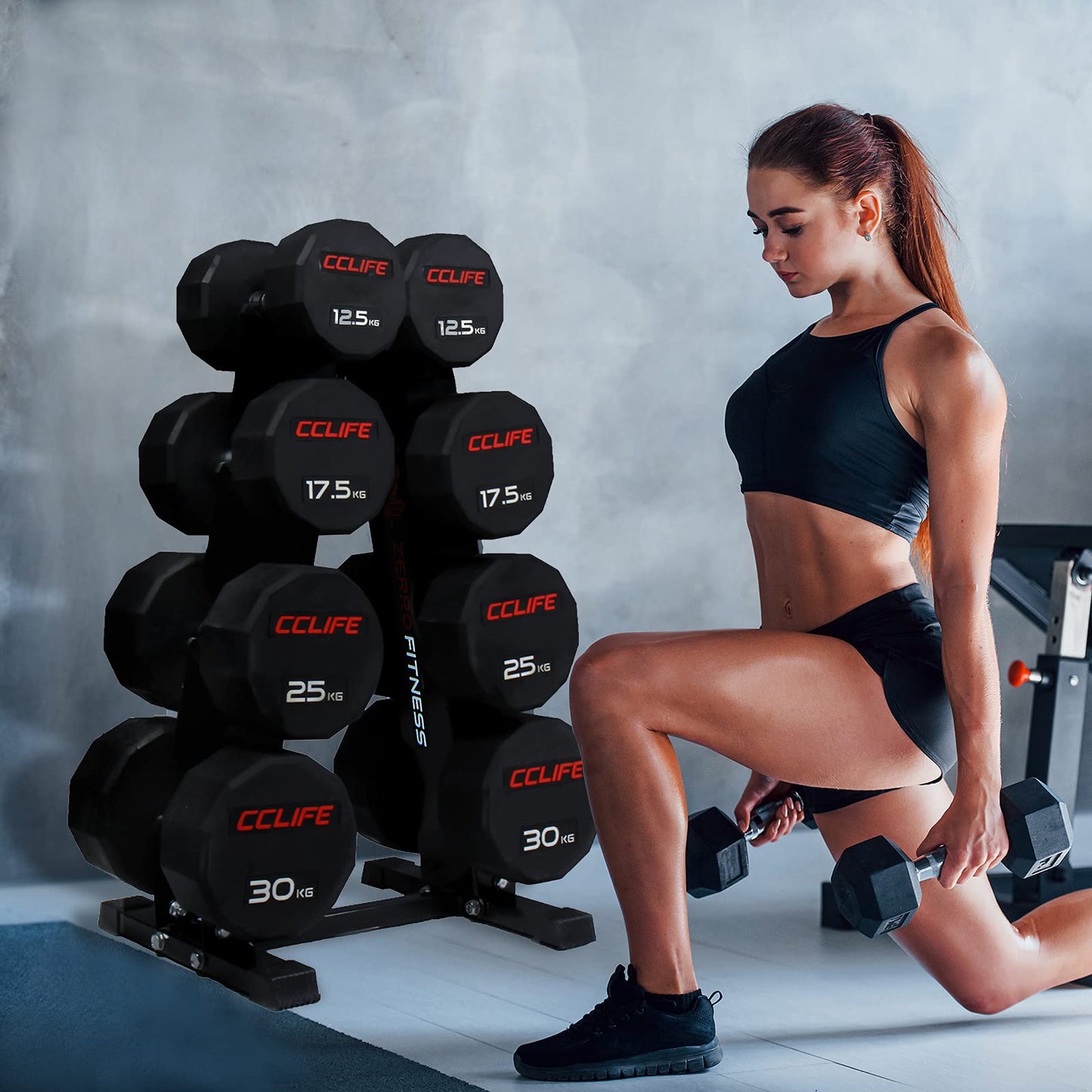 ZERRO Soporte para mancuernas Rack de Almacenamiento de Mancuernas, Color:Soporte para pesa 005