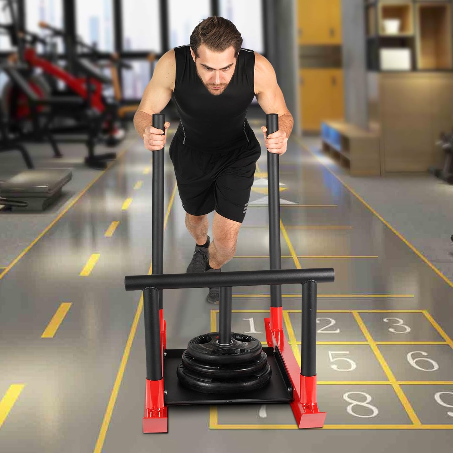 EIGFOH Trineo de Peso para Entrenamiento de Pesas,Entrenamiento de fuerza y fitness Trineo de refuerzo de velocidad, Trineo Fuerza,Trineo Para