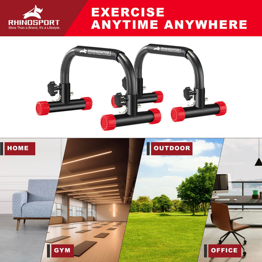 RHINOSPORT Barras parallettes para calistenia de inmersión, equipo de calistenia, 10.2 pulgadas de alto, 300 kg, capacidad de peso, entrenamiento de fuerza, entrenamiento de gimnasio en casa [19.6 x