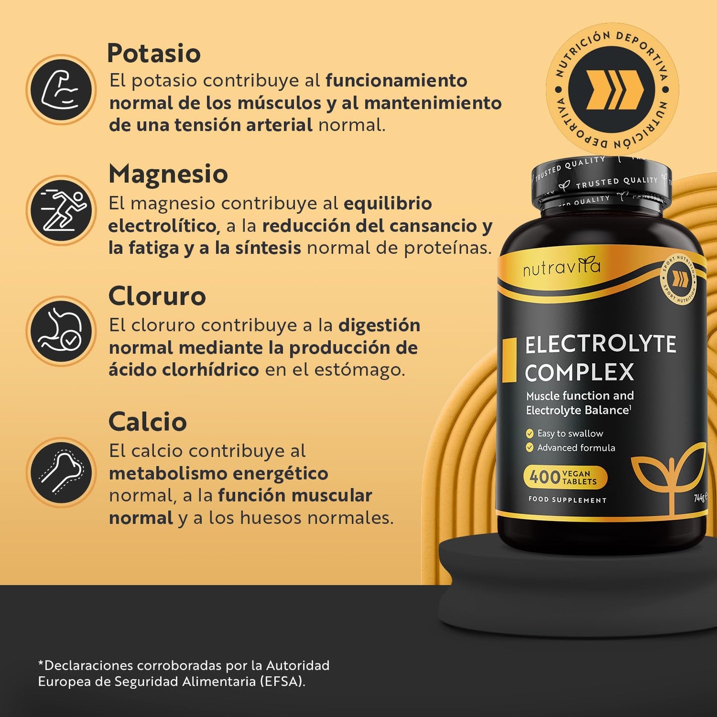 Electrolitos Complejo 900mg, 400 Comprimidos para 13 Meses mit Calcio Magnesio Potasio Calcio Cloruro y Sodio - Electrolitos sin Azucar y Electrolitos Hidratacion - Electrolytes de Nutravita